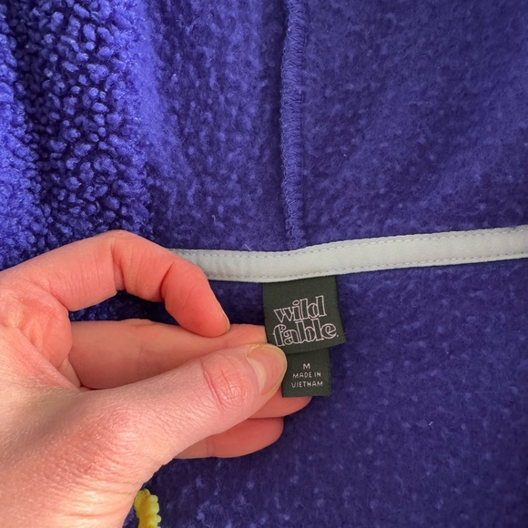 Wild Fable Women's Blue Half-Zip Faux Fur Sherpa Anorak Jacket, M - Picture 8 of 10